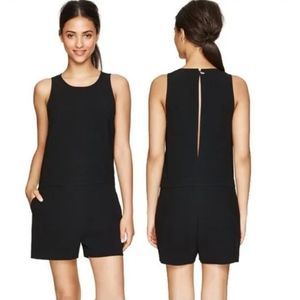 Aritzia Babaton Black Ozzy Romper with Pockets Back Slit Detail